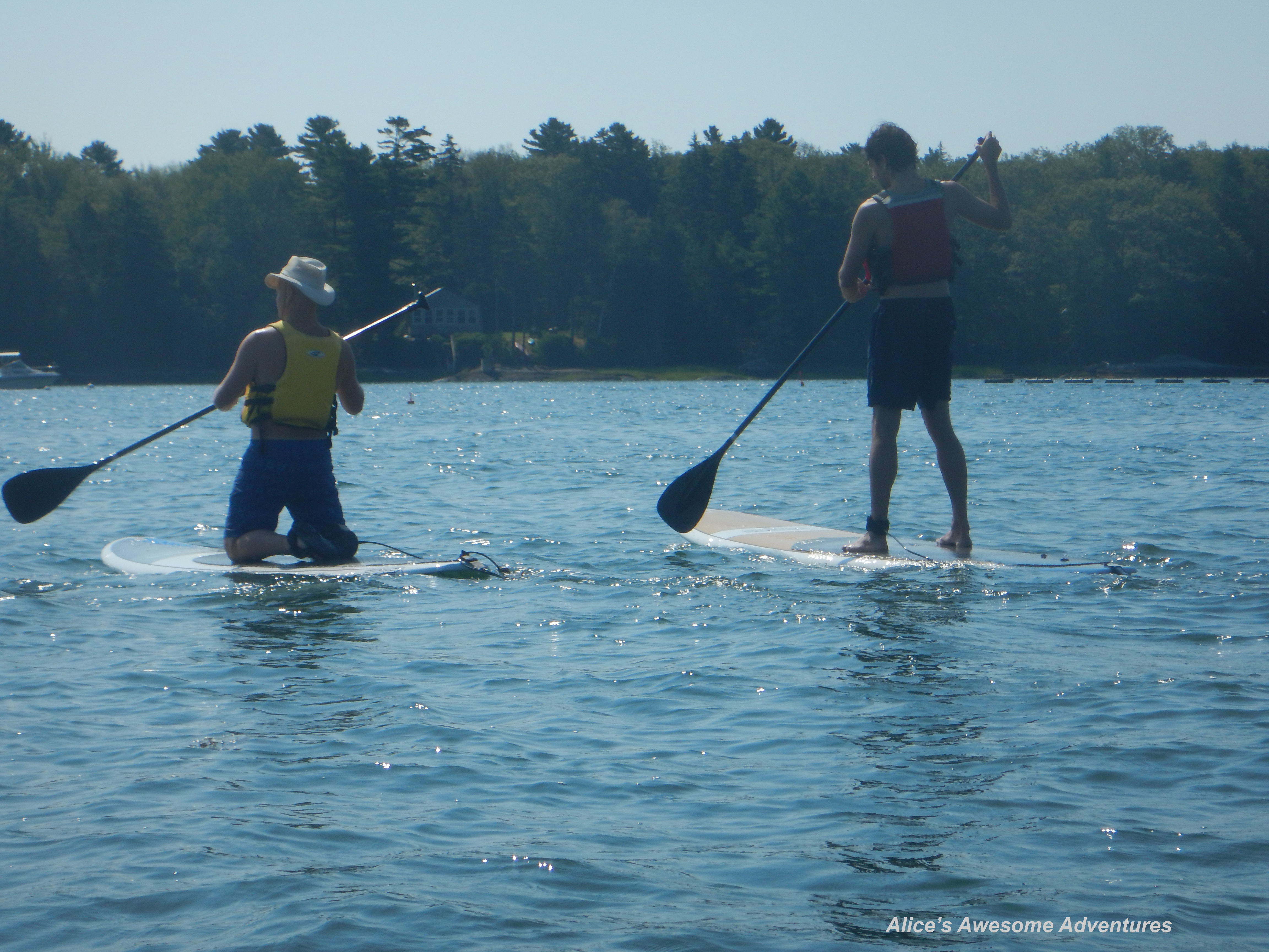 Two friends on SUP's.